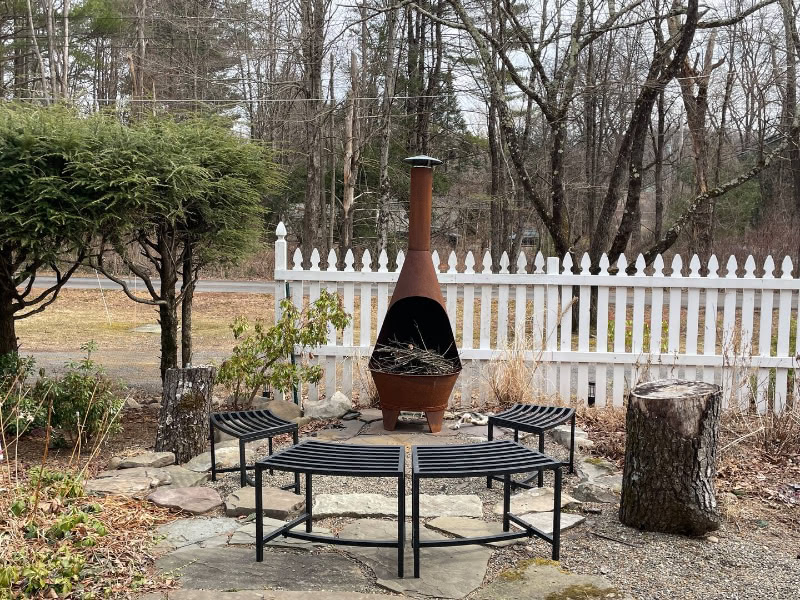 Backyard firepit seating